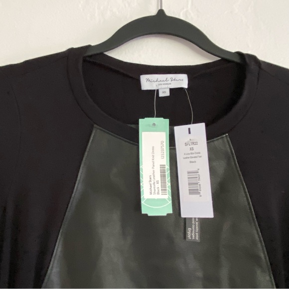 Michael Stars Shantelle Leather Panel Dress - Picture 4 of 7